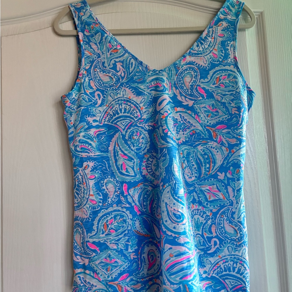 Lilly Pulitzer Blue and Pink Patterned Top